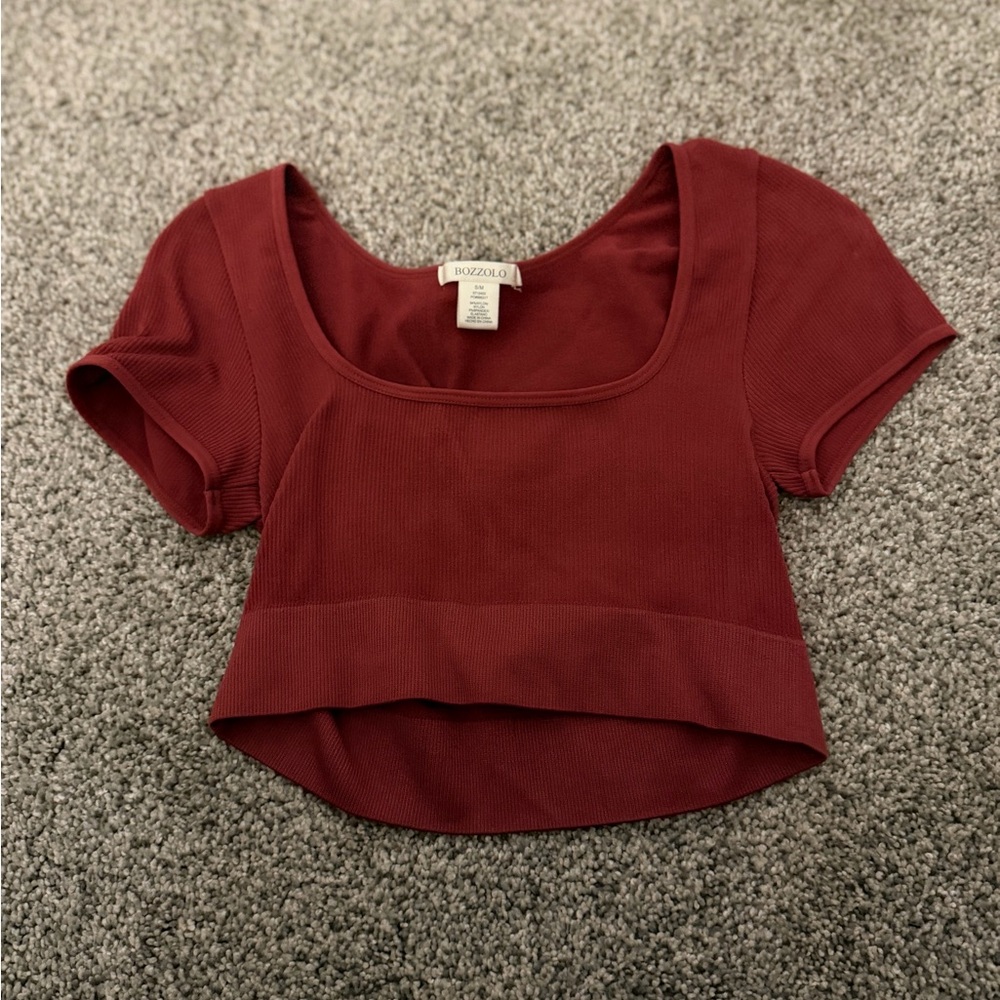 Bozzolo Women's Burgundy Crop Top